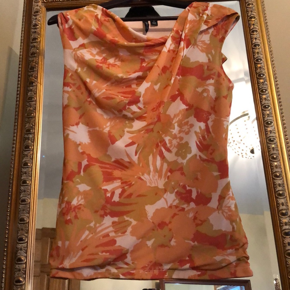 RELATIVITY Preloved Sleeveless Tropical Print Top - Picture 1 of 7